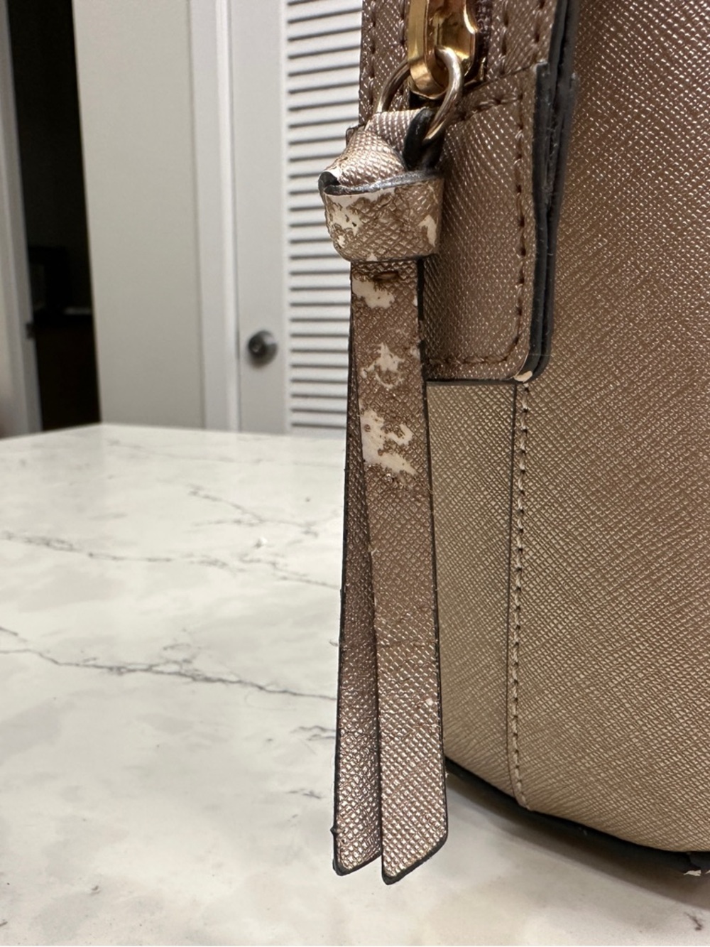 Karl Lagerfeld Paris Structured Satchel – Taupe with Gold Hardware - Picture 10 of 13